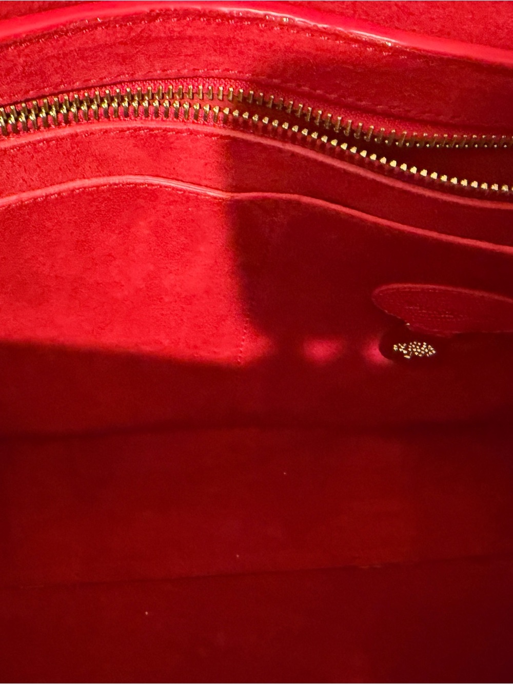 Mulberry Bayswater pressed Red leather lizard skin effect with Gold hardware - Picture 3 of 8